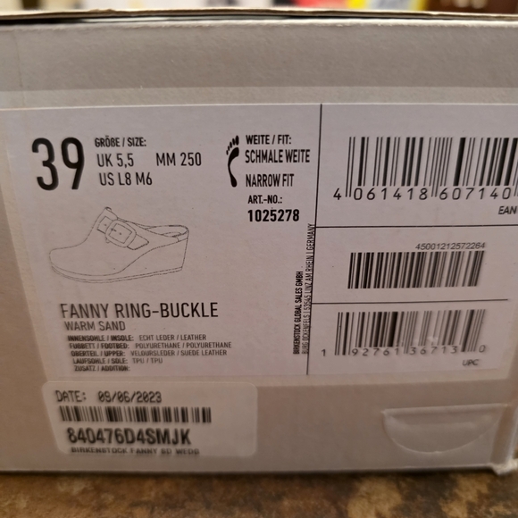 Birkenstock Fanny Tan Suede Wedge Clogs with Gold Buckle Size 8 - Picture 9 of 10